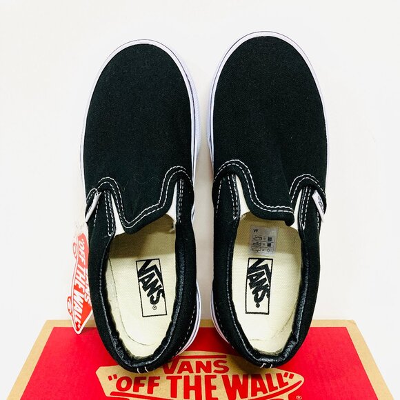 Kids Van's Shoes Authentic Classic Slip On Black Size 13 - Picture 4 of 10